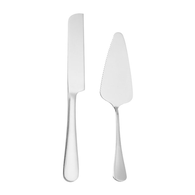 Bmisegm Stainless Steel Cake Spatula 2 Piece Bread Baking Set Pizza Spatula Cake Spatula Cutter Silver