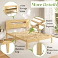 thumbnail image 5 of Neslime 14 inch Queen Size Bamboo Bed Frame with Storage Headboard, Heavy Duty Bed Frame with Mattress Non-Slip Stoppers, Metal Slats Support, Natural, 5 of 8