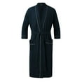 thumbnail image 1 of HBFAGFB Men's Bathrobes Simple Comfortable Pajamas Long Robe Home Clothing with Pockets Navy Size L, 1 of 4