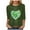 Green, variant on felwors Womens 3/4 Sleeve Crew Neck Valentine T Shirts Love Heart Printed Graphic Tee Tops (Dark Green, XXL)