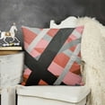 thumbnail image 2 of YINGXI Throw Pillow Cover Soft Pink Black Grey White Design Retro Decorative Pillow Case Striped Home Decor Square Cushion Pillowcase 24x24in, 2 of 5
