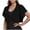 Black, variant on Dressy Ruffle Bolero for Women Short Sleeve Shrugs Lightweight Open Front Cropped Cardigan for Women Over Dress Navy M