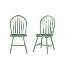 Boraam Carolina Rubberwood Equestrian Green Dining Room Chairs – Set of 2