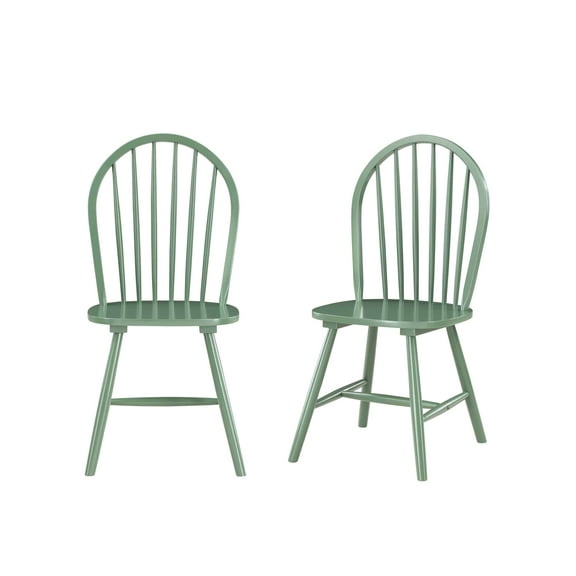 Boraam Carolina Rubberwood Equestrian Green Dining Room Chairs – Set of 2