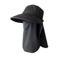 thumbnail image 3 of Sombrero para el sol con visera de verano, protección solar, para senderismo, camping, ciclismo, playa al aire libre. Negro, 3 of 9