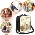 thumbnail image 5 of Honeii New York Print Insulated Lunch Bag, Reusable Lunch Box for Adult, Leakproof Cooler Bag for Work Office Travel Picnic, 5 of 7