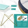 thumbnail image 4 of HLR Faux Green Mable Side Table, Round Side Table with Gold Metal Base Gold Frame, 4 of 7