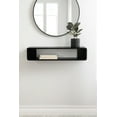 thumbnail image 3 of Kate and Laurel Deguara Modern Wood Floating Console Table, 30 x 7 x 7, Black, Contemporary Wooden Floating Entryway Table with Storage for Use as Living Room Floating TV Console or Large Wall Shelf, 3 of 9
