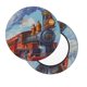 thumbnail image 2 of Disketp Cartoon Train Hot Air Balloon Funda Redonda para Taburete, Funda de Cojín para Silla de Bar Suave y Elástica-14 inch, 2 of 7