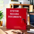thumbnail image 2 of MorningRo System Record Documents Enclosure System File Cabinet Locking Document Storage for Office Home with 2 Keys and 5 Screws, 12 x 12 Inch, Red, 2 of 7