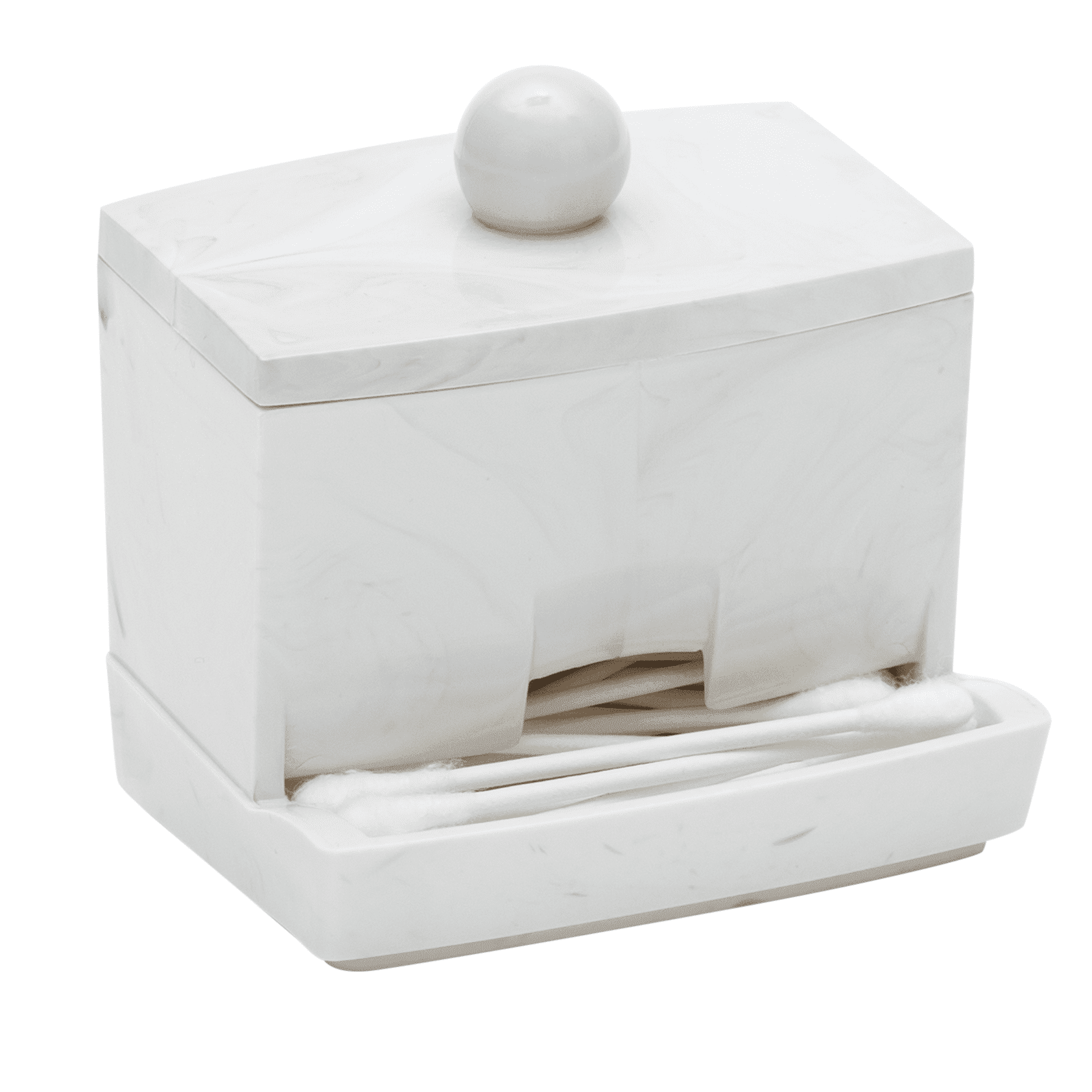 Simplify Q-Tip Box, Countertop Makeup Organizer, Marble