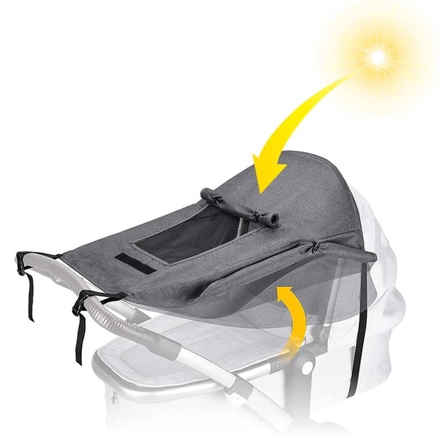 Toldo para cochecito de bebé, toldo universal para cochecito, protección solar, toldo para cochecito con ventana de visualización y sombra ancha
