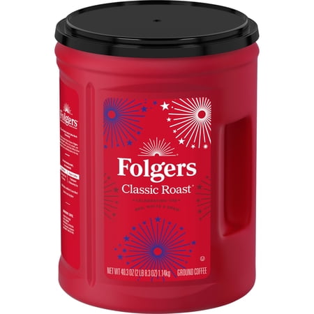 Folgers Classic Roast Medium Roast Ground Coffee, Limited Edition Canister for America’s 250th Anniversary, 40.3 oz
