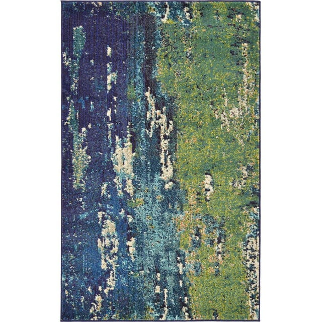 Unique Loom Estrella Earth Tones Rug 3' 3 x 5' 3 Rectangle Navy Blue/Green