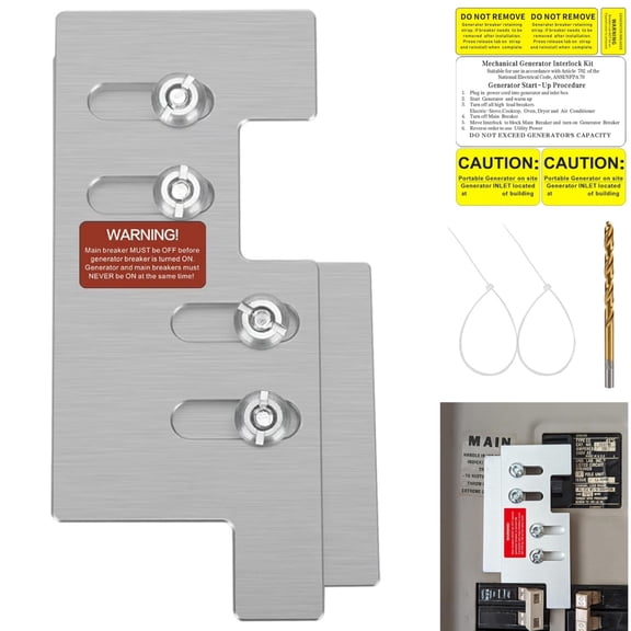 Generator Interlock Kit Compatible with Eaton/Cutler Hammer Vertical Throw CH Series 150 or 200 Amp Panels, 2 1/4 Inch Spacing Between Main and Branch Breaker