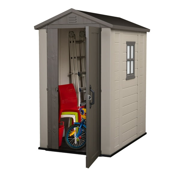 Keter Factor 4' x 6' Resin Storage Shed, AllWeather Plastic Outdoor