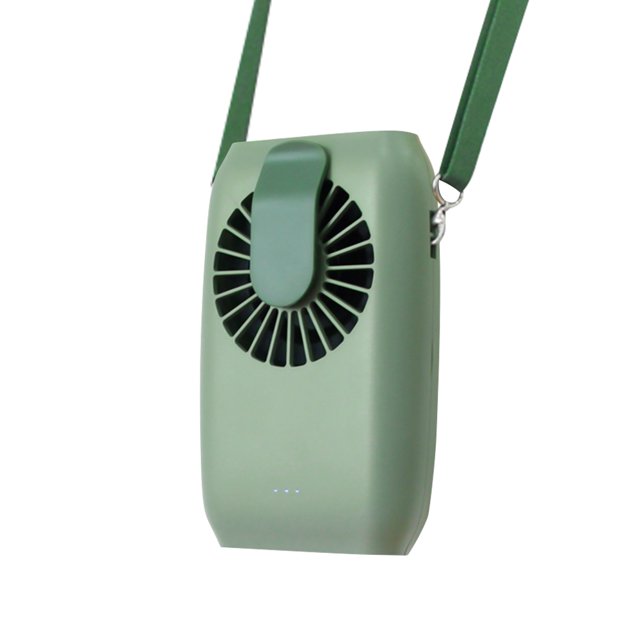 leyfeng Ventilador de cuello colgante con función de banco de energía Ventilador de mano portátil Mini ventilador de escritorio recargable de 3 velocidades