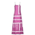 thumbnail image 5 of Robe Longue Boho pour Femmes à Bretelles Spaghetti Sans Manches à Rayures Imprimées d'Été Décontractée Longue, 5 of 5
