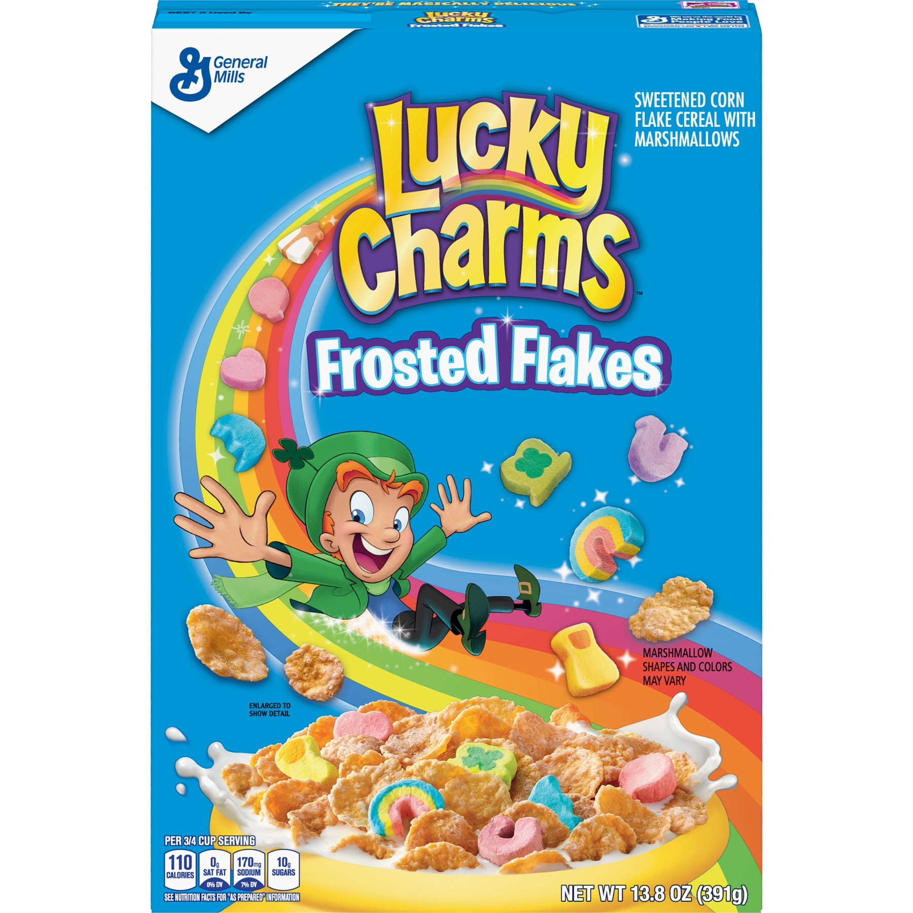 Lucky Charms Lucky Charms Frosted Flakes, Marshmallow Cereal, 13.8 oz