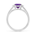 thumbnail image 2 of ANGARA Natural Oval 1.6 ct Amethyst with Diamond Collar Solitaire Ring in 14K White Gold for Women (Size-9x7mm) | February Birthstone, Anniversary, Jewelry Gift for Women | Natural Amethyst Ring, 2 of 10