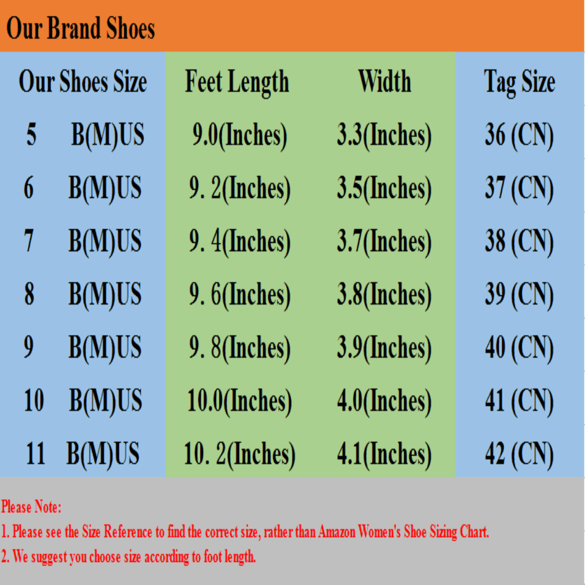 Shoe Width Size Chart Canada
