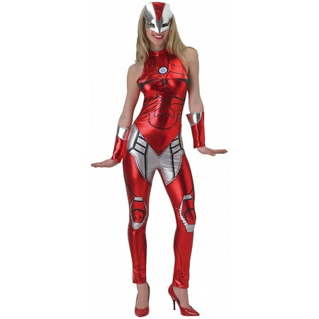 Superhero Jumpsuit Adult Costume Rescue (Iron Woman) - Medium