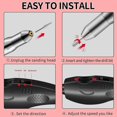 thumbnail image 4 of Juego de taladros para uñas, kit eléctrico portátil de taladros para lima de uñas con 6 cabezales y 6 bandas de lijado, máquinas herramientas profesionales de manicura y pedicura para uñas acrílicas, 4 of 5