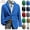 Blazer-Blue, variant on Christmas Blazer Men Tall and Big Corduroy Notch Lapel Collar One Button Holiday Jacket Long Sleeve Party Xmas Business Office Blazers with Pockets