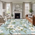 thumbnail image 3 of Summer Flower Area&nbsp;Rug 5x8ft Gardenia Floral Plant Modern Watercolor Non-Slip&nbsp;Washable Square&nbsp;Rugs Soft Felt Indoor Floor Mat for Bedroom Kitchen Living Room Bathroom, 3 of 9