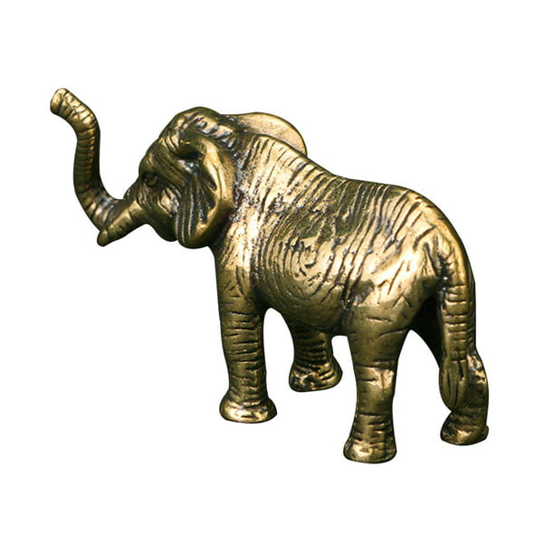 Vintage Brass Elephant Statue Brass Elephant Figurine Lifelike Animal  Statue Golden