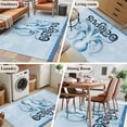 thumbnail image 5 of 3'x5' Rug for Living Room Bedroom, Navy Blue Octopus Washable Area Rugs Non-Slip Carpet Mats, Coastal Bubbles Ocean Waves Indoor Low Pile Area Rug Runner for Kitchen, Mudroom, 5 of 8