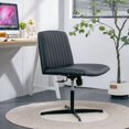 thumbnail image 3 of BSHTI Black High Grade Pu Material. Home Computer Chair Office Chair Adjustable 360 ° Swivel Cushion Chair With Black Foot Swivel Chair Makeup Chair Study Desk Chair. No Wheels, 3 of 20