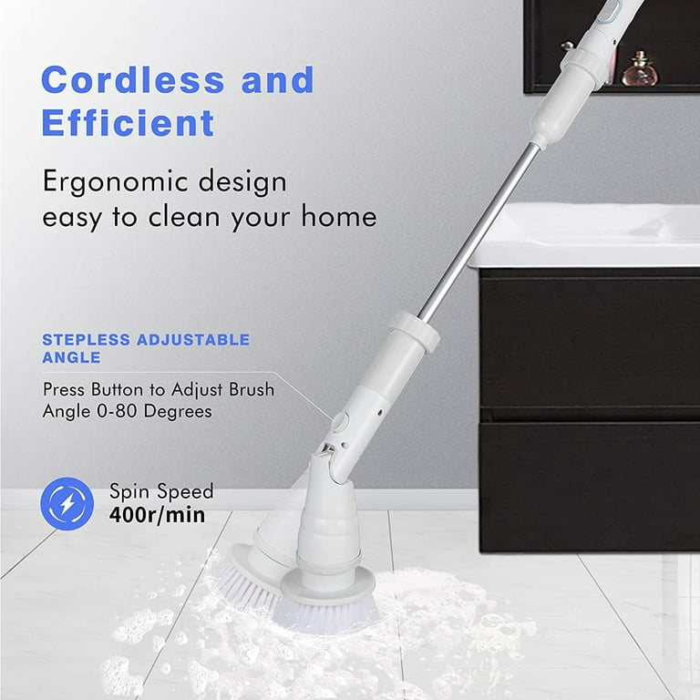 Link Extendable Cordless Power Ergonomic Scrubber For Bathrooms