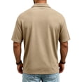thumbnail image 4 of Dwelliawo Men's casual quick-drying mesh golf t-shirt (POLO shirt) Beige S, 4 of 5