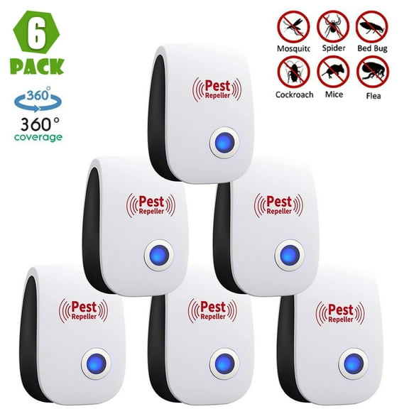 Meuvax Electronic Pest Control Plug in for Roaches, Mice, Bugs, Rodents, Mosquitoes, Spiders, 6 Pack Indoor Home Kit