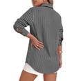 thumbnail image 5 of Fantaslook Striped Button Down Shirts for Women Classic Long Sleeve Collared Office Work Blouses Tops, 5 of 12