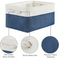 thumbnail image 6 of TESPERT Large Storage Baskets - Collapsible EVA Organizer Bins with Handles for Shelves, Nursery, Office (13.8x9.8x6.7") - Space Saving & Multi-Purpose, White & Blue, 6 of 9