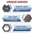 thumbnail image 3 of BalanceFrom 2" Cast Iron Bar Plate Single Pack - Gray Rust-Resistant Coating, 3 Grip Holes, Strength Training, 2.5-45 lbs, 3 of 6