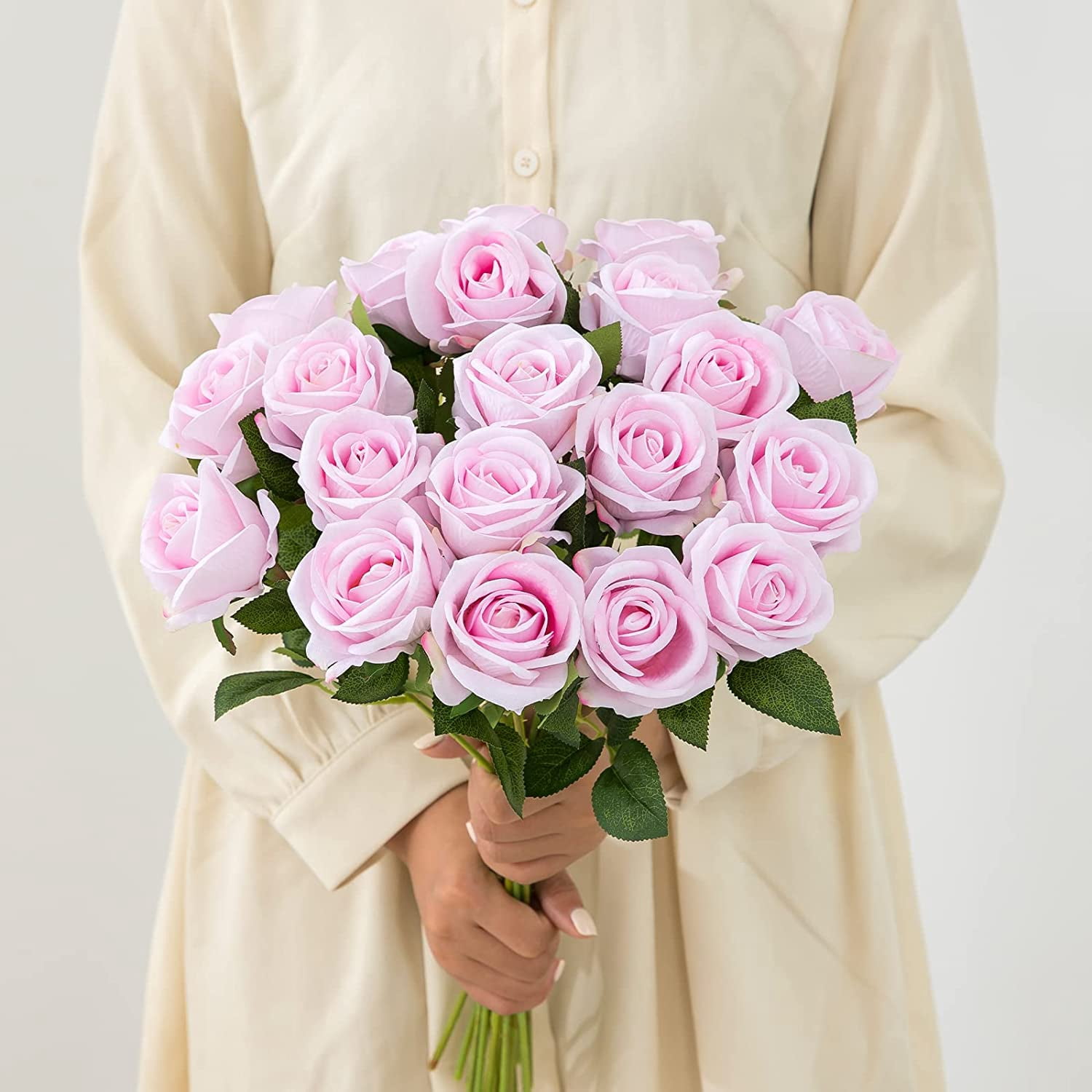 12PCS Artificial Roses Silk Flowers Fake Roses Bouquet Long Stem for Home Wedding Decoration Party (Wine)