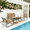 Brown, variant on 4-Piece Outdoor Patio Furniture Set with Glass Table. Asofer Lightweight Bistro Table and Chair Set for Poolside, Lawn, Black
