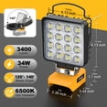 thumbnail image 2 of Luz de trabajo LED LIVOWALNY inalámbrica de 20 V como máximo para batería Dewalt, 2 of 9