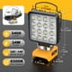 thumbnail image 2 of Luz de trabajo LED LIVOWALNY inalámbrica de 20 V como máximo para batería Dewalt, 2 of 9