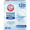 thumbnail image 3 of (6 pack) ARM & HAMMER Power Sheets Laundry Detergent, Fragrance Free, 60  Count, Up to 120 Small Loads, 3 of 14