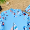 thumbnail image 5 of shoper Girls Swimsuits High Elasticity Girls Swimsuit Short Sleeve Summer Bathing for Kids Outdoor Beach Pool Water Play Sky Blue 18-24 Month, 5 of 7