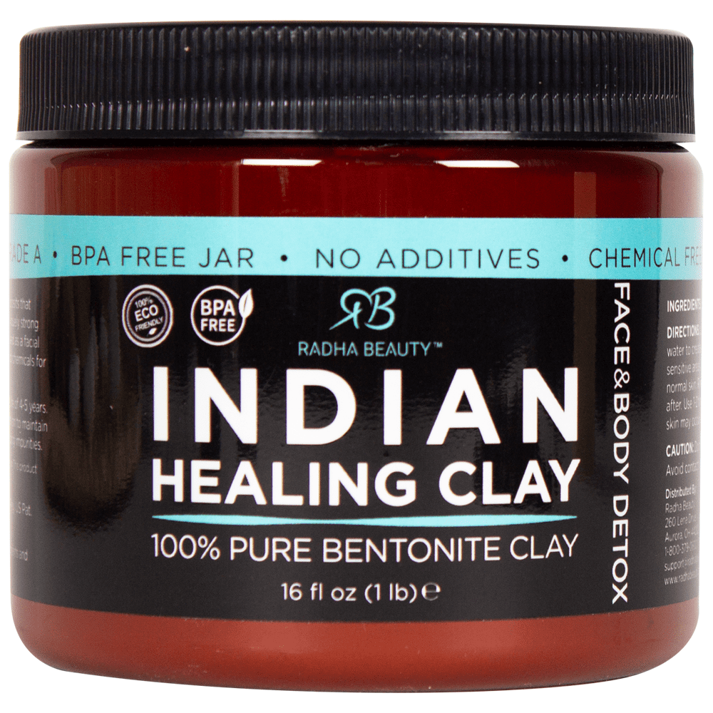 Indian Healing Clay Face & Body Mask 100 Pure Bentonite Clay, 1lb