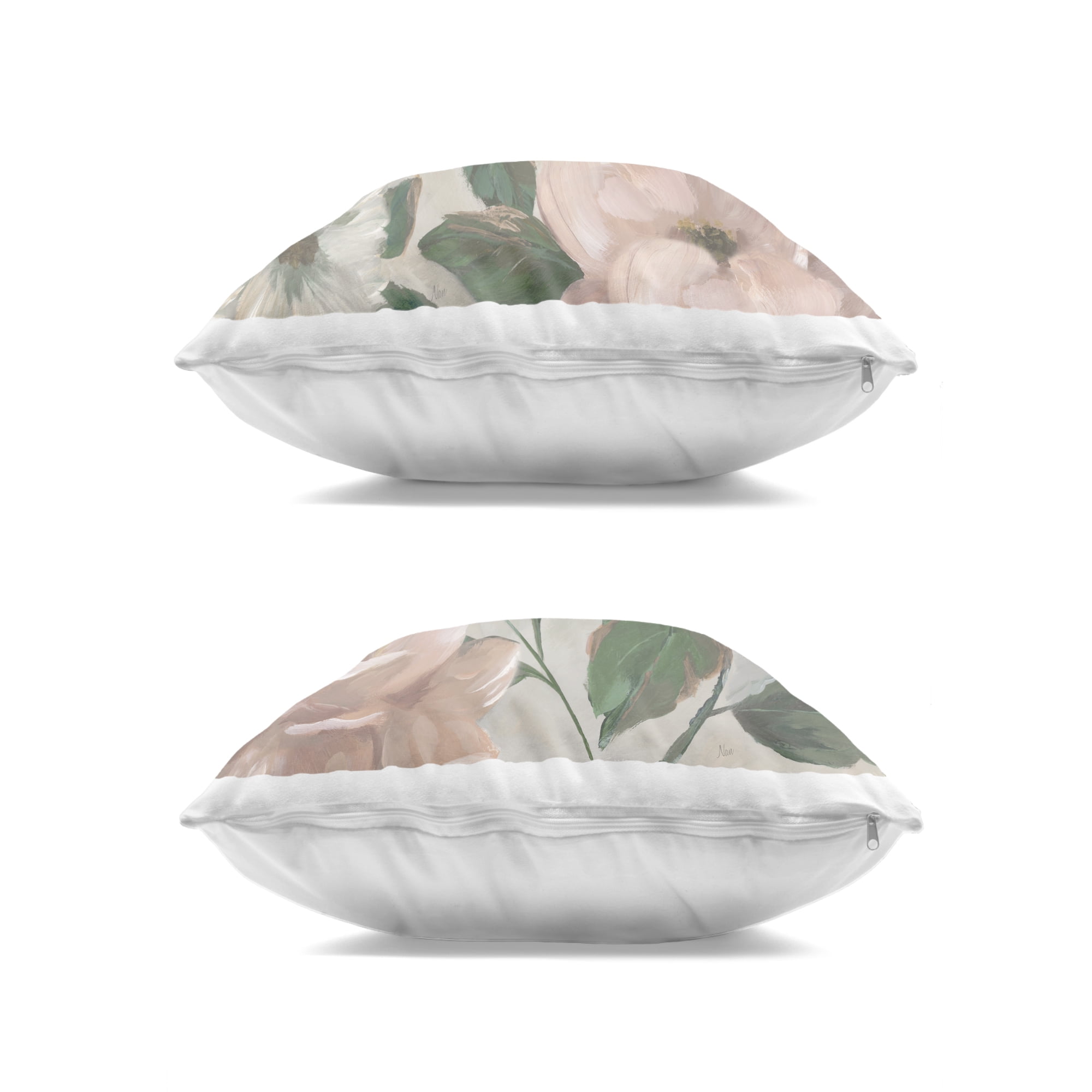 Stupell Industries Elegant Blush Peonies & Leaves 2 Piece Decorative Printed Throw Pillow Set, design by Nan, 18 x 7 x 18