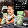 thumbnail image 5 of 30 Oz Tumbler Green Cartoon Frog Tumbler with Lid and Straw, Birthday Gift Cup for Friend Women Men Coffee Travel Mug Thanksgiving Day Halloween Christmas Gift Water Bottle, 5 of 7