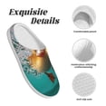 thumbnail image 5 of Yiaed Underwater Swimming Duck Print Slippers Fuzzy Warm Cozy Slippers Non Slip House Slippers For Indoor Outdoor Slippers House Slippers-8, 5 of 7