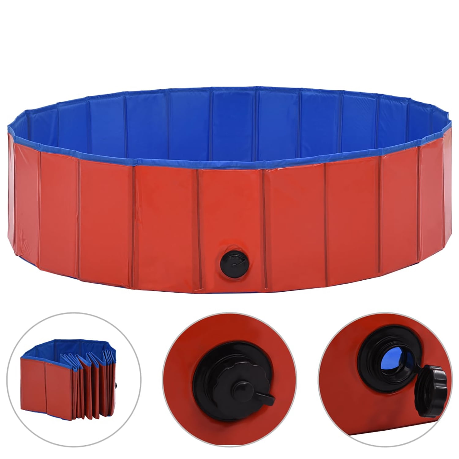 Pefilos 47.2" Foldable Dog Swimming Pool Large, Medium, Small Sizes, PVC Pet Pool for Outdoor, Red Pefilos 47.2" Foldable Dog Swimming Pool Large, Medium, Small Sizes, PVC Pet Pool for Outdoor, Red