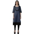 thumbnail image 2 of Moomaya Indian Dresses For Women Casual Summer Printed 3/4 Sleeve Long Kurta, 2 of 6